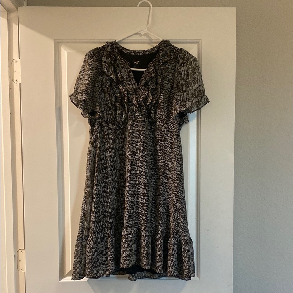H&M Monochrome Ruffle Dress
